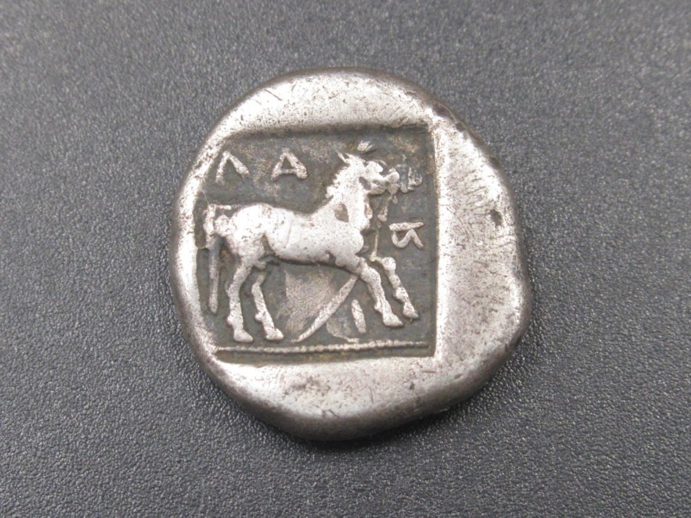 Thessaly Larissa 460-450 BC AR Drachm, Thessalos advancing right, with petasos over his shoulders - Image 2 of 2