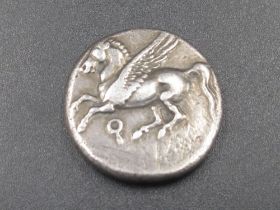 Corinth c350-300 BC stater, obv. Pegasos flying left, rev. helmeted head of Athena left (8.4g) (