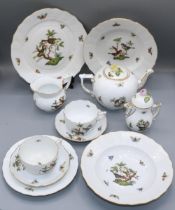 Herend of Hungary teaware, decorated with birds and butterflies, incl. teapot, H12.5cm