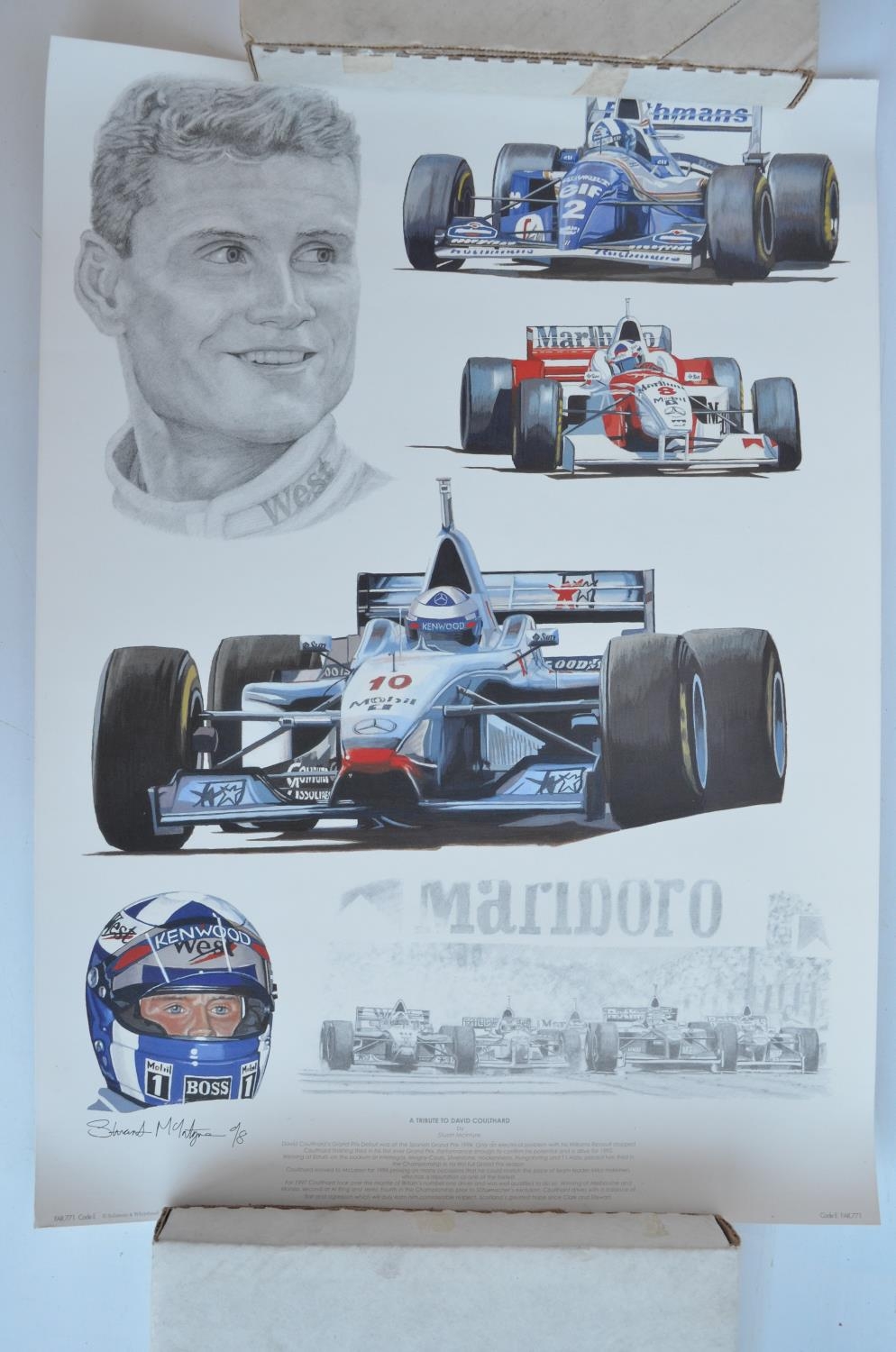 Collection of mostly David Coulthard related prints and books to include 'Victory At Monaco' - Image 6 of 12