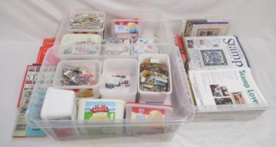 Large assorted collection of loose stamps (both on and off paper) and a collection of stamp
