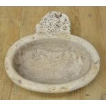 Ancient Romanesque marble water feature/drinking basin, W42.5xD44xH12.5cm (Victor Brox collection)
