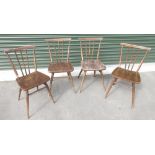 Set of four 1960s Ercol model 391 stickback dining chairs, with blue label (4)