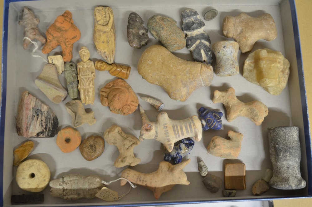 Collection of historical stone and clay figures and other items including a Pre BC Mayan figure, - Image 3 of 6