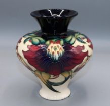 Moorcroft Pottery, Anna Lily pattern vase with trumpet neck, designed by Nicola Slaney, H15.5cm