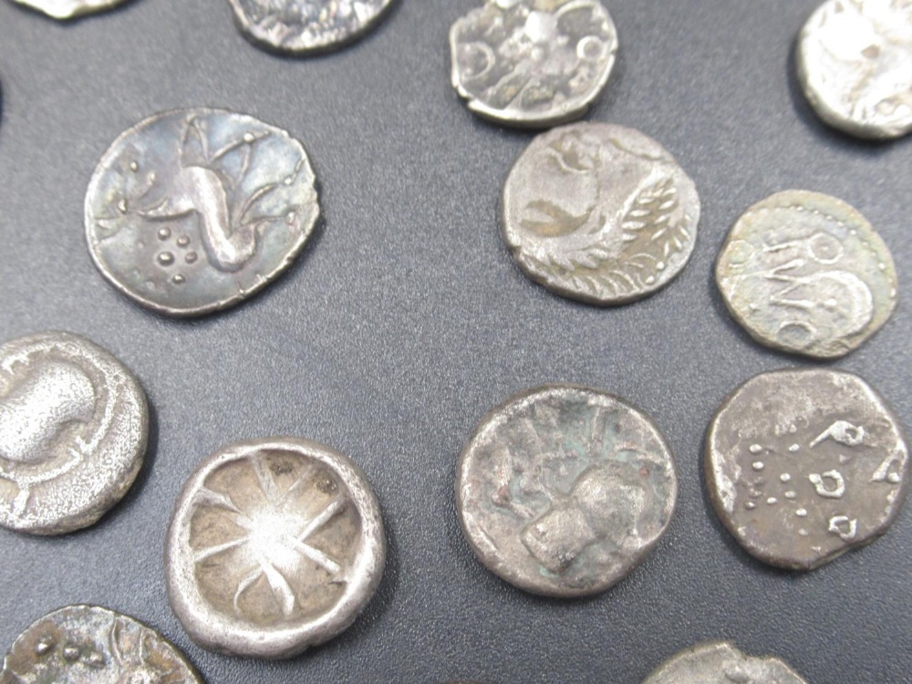 Collection of Ancient small coins to inc. siglos, staters, etc. (42) (Victor Brox collection) - Image 7 of 9