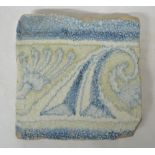 Early Eastern glazed tile, 13x12.5cm (Victor Brox collection)