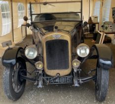 Classic 1928 Austin 12 Clifton Tourer in blue. 1631cc petrol, historic vehicle classification, 4