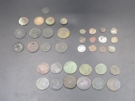 Assorted collection of coins in various conditions, to inc. Roman, George II, George III, tokens,
