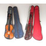 Andreas Teller Romanian for Stentor Music Co. Ltd violin with bow in wood carry case, lacking 1
