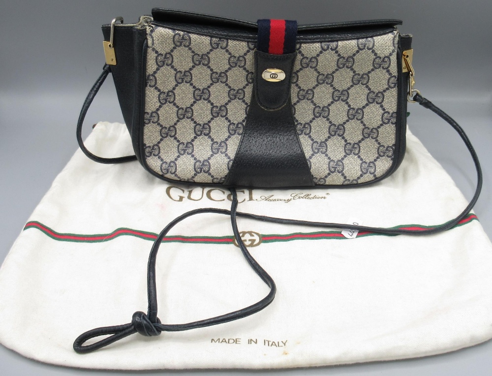 Gucci cross body bag, serial number 1002024, navy colourway, W 26cm, with branded dust bag - Image 2 of 5