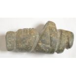 Carved green stone figure, likely ancient Mezcala civilisation. H5" (Victor Brox collection)