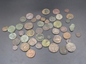 Collection of Ancient coins predominantly Roman to inc. Sestertius, etc. (45 coins) (Victor Brox