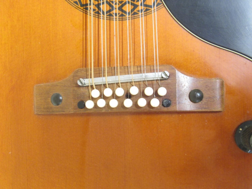 Eko Model no. J. 56/1 12 string acoustic electric guitar, with a Madarozzo carry bag (Victor Brox - Image 8 of 10