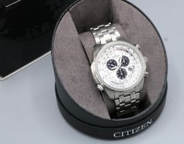 Citizen Eco-Drive BL5400-52A Perpetual Calendar stainless steel wristwatch with date on matching