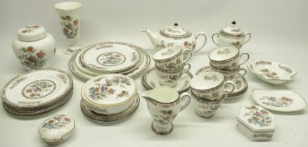 Collection of Wedgwood Kutani Crane pattern teaware and decorative items, incl. teapot, vase,