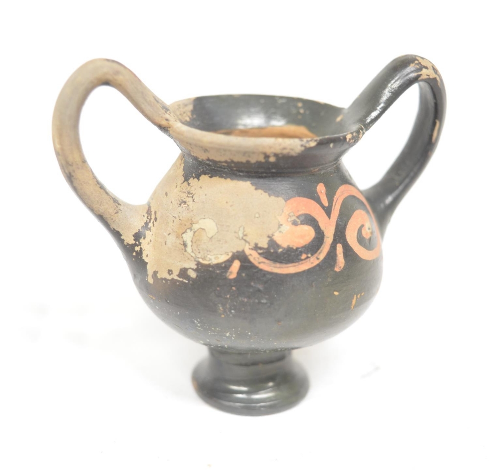 Small collection of Grecian and Mediterranean pottery, to include an attic red-figure vase with - Image 3 of 6