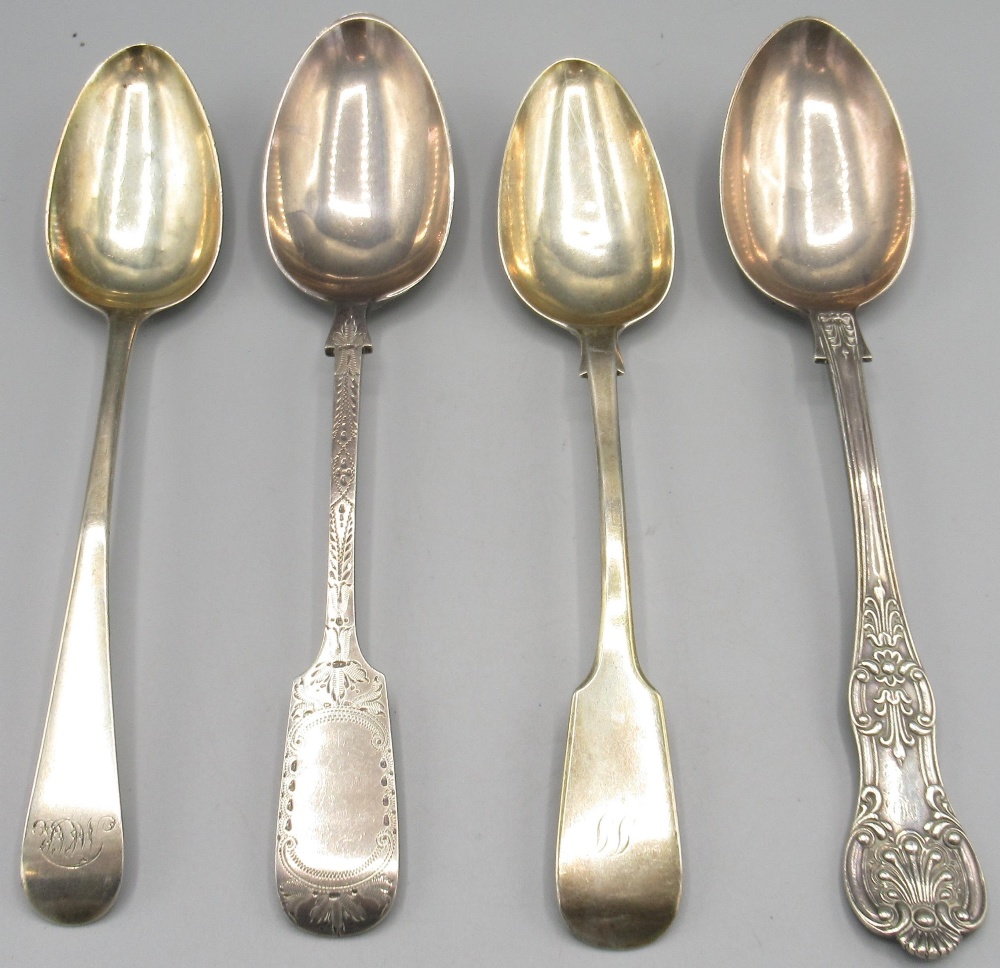 Victorian silver Kings Pattern serving spoon by John Pope Genge, Exeter, 1873, Georgian