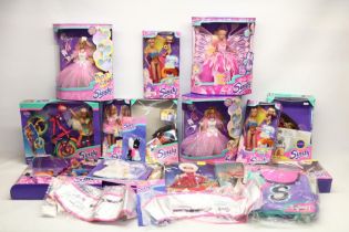 Large collection of boxed late 1980s and 1990s Sindy dolls and outfits, including Mountain Bike,