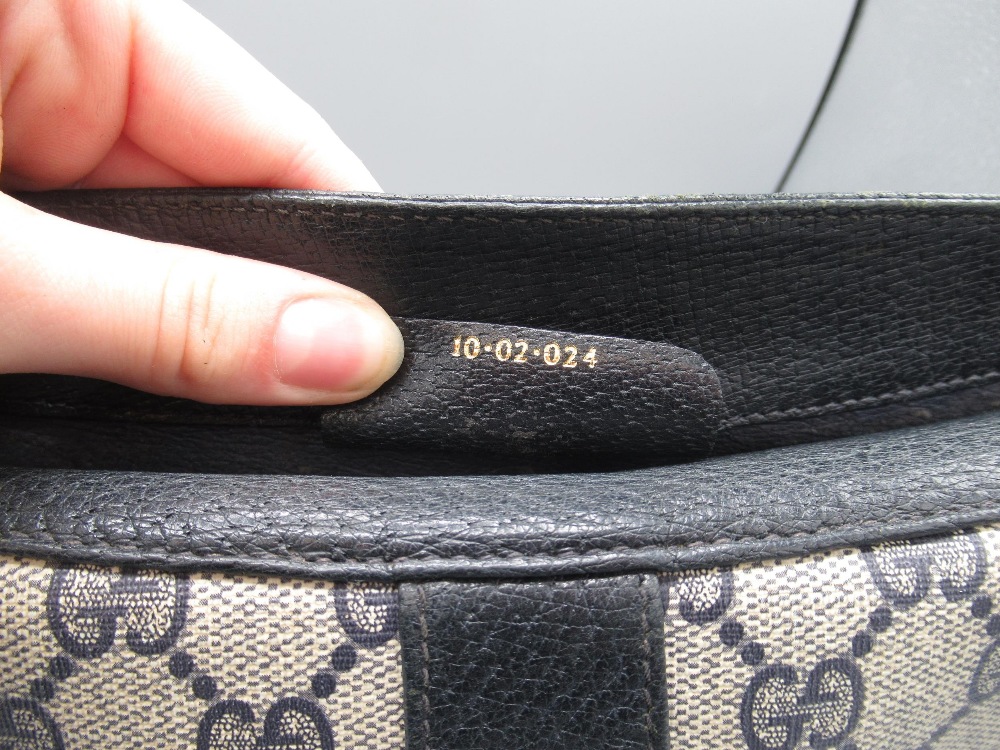 Gucci cross body bag, serial number 1002024, navy colourway, W 26cm, with branded dust bag - Image 5 of 5