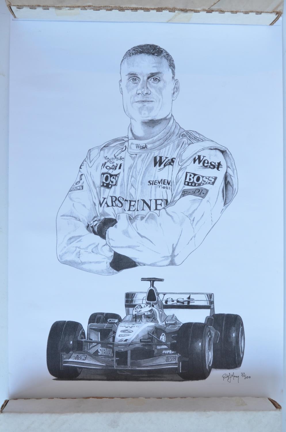 Collection of mostly David Coulthard related prints and books to include 'Victory At Monaco' - Image 5 of 12