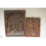 Pair of carved decorative wooden panels of European origin, max. W46.5xD5xH60cm (2) (Victor Brox