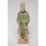 Ming Dynasty partially glazed tomb figure, H21cm (Victor Brox collection)