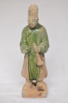 Ming Dynasty partially glazed tomb figure, H21cm (Victor Brox collection)