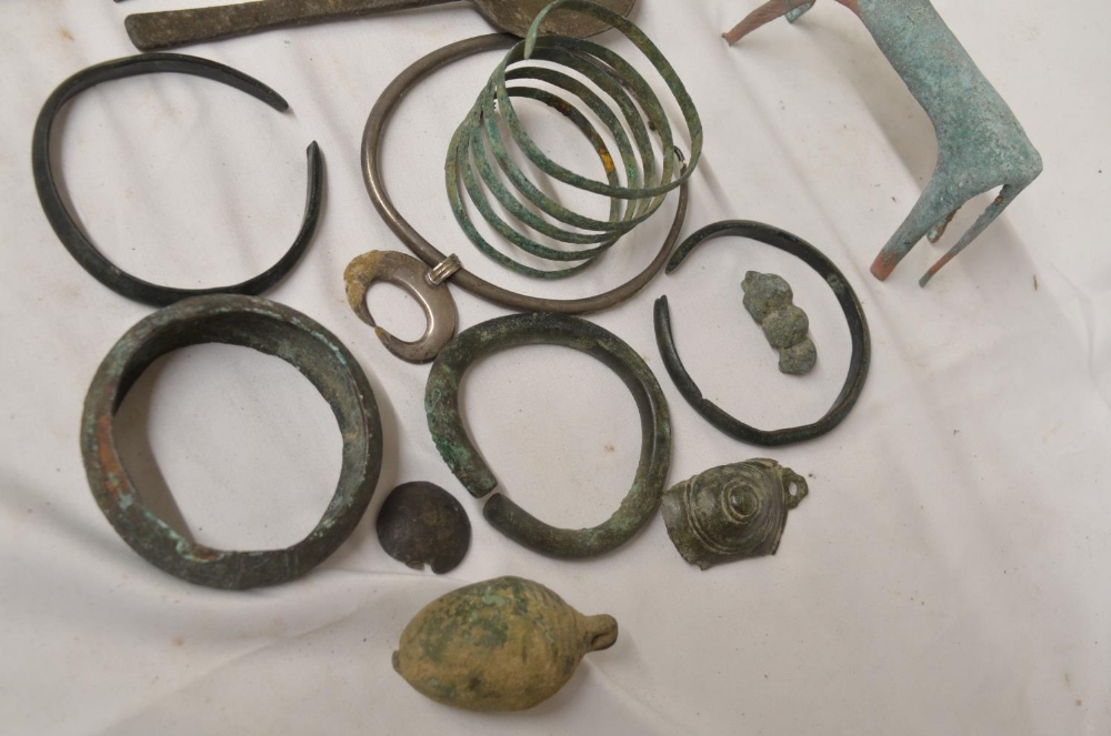 Collection of ancient bracelets and other decorative objects to include Celtic bronze neck and wrist - Image 2 of 5