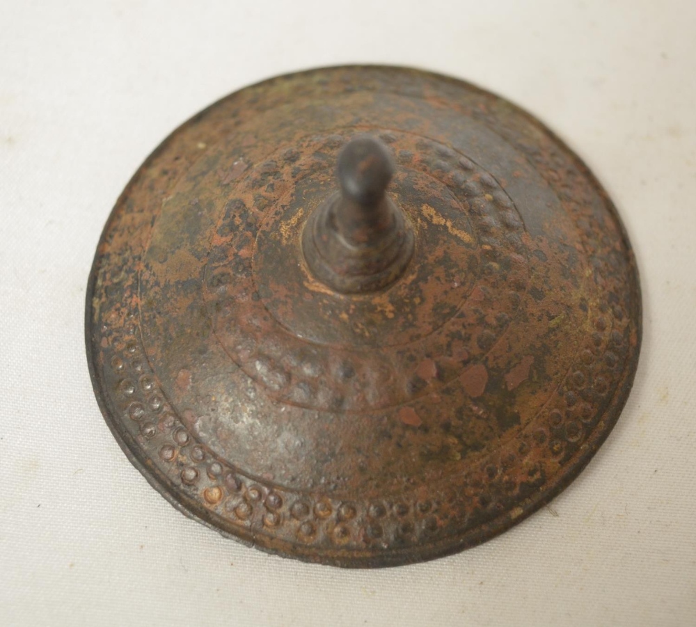Small collection of Persian antiquities incl. a hammered metal bowl with lid (D24cm), a 9th - Image 2 of 5