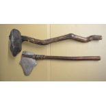 Pair of African stone axes, largest example L45cm (Victor Brox collection)