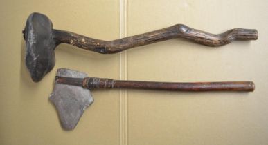Pair of African stone axes, largest example L45cm (Victor Brox collection)