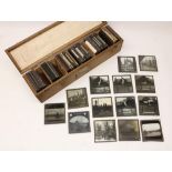 Collection of various photographic magic lantern slides incl. Zoo animals, gymnasts, dock scenes, f