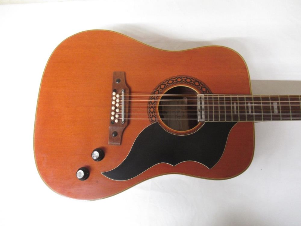 Eko Model no. J. 56/1 12 string acoustic electric guitar, with a Madarozzo carry bag (Victor Brox - Image 5 of 10