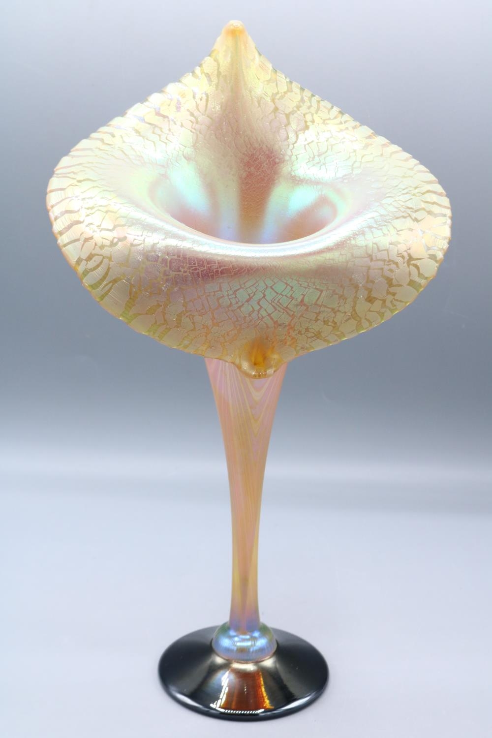 Richard P. Golding, 'Okra', late 20th Century studio glass jack in the pulpit vase, opalescent