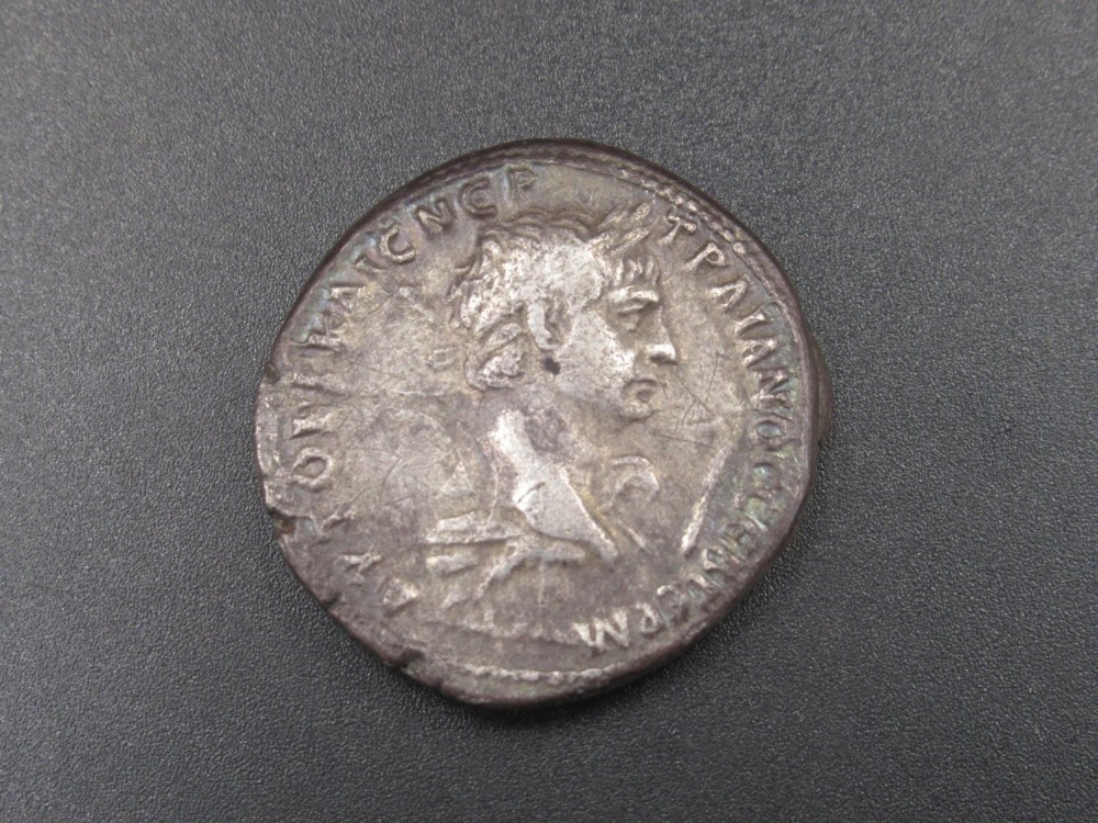 Trajan AD 98-117 AR Tetradrachm, obv. laureate head of Trajan right set on Eagle, rev. laureate bust