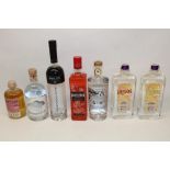 Collection of various bottles of gin (7)