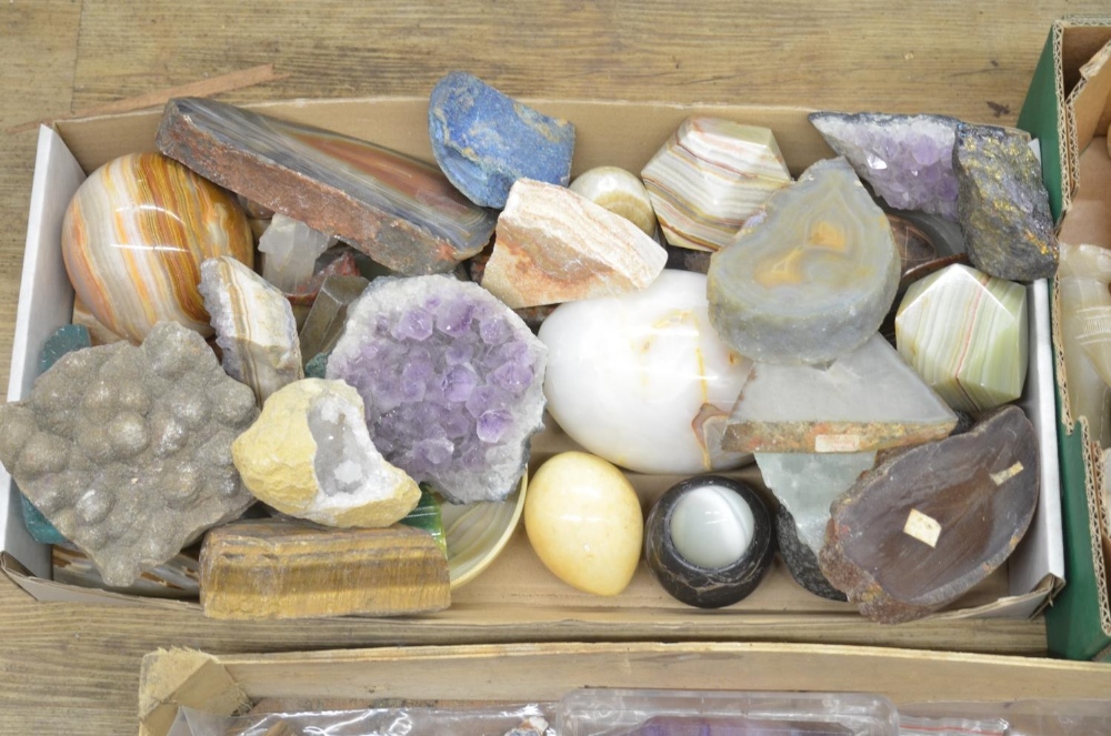Large collection of mineral rocks included worked and shaped examples, crystal, polished pebbles and - Image 4 of 4