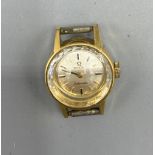 Ladies Omega Ladymatic gold plated automatic wristwatch, signed brushed silvered dial, baton hour