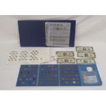 Collection of assorted c19th/20th American coins to inc. a folder cont. various quarter-dollars,