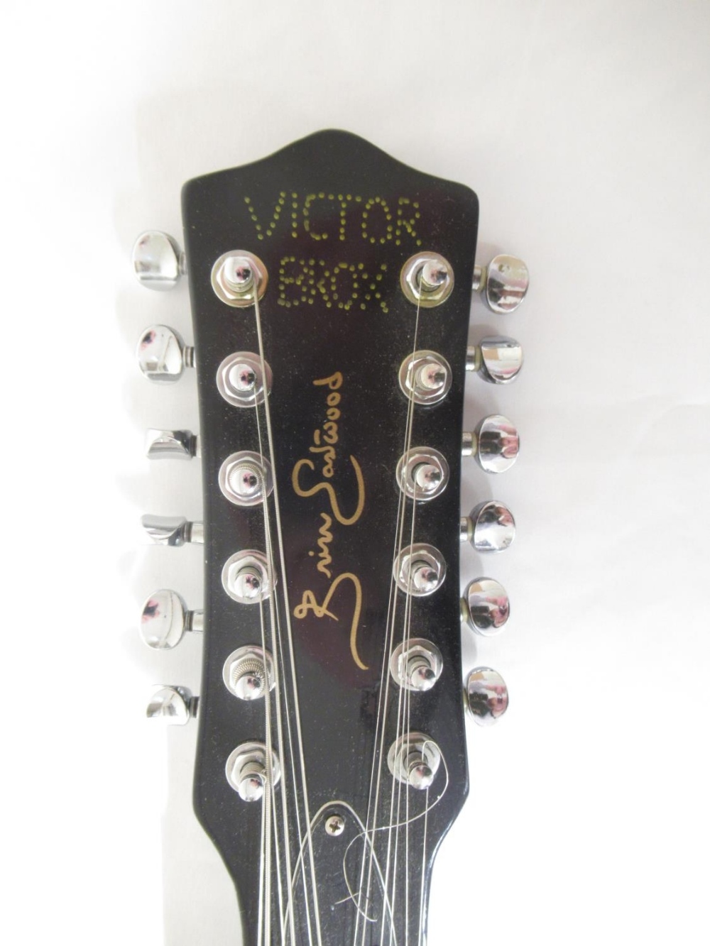 Brian Eastwood 'Victor Brox' custom build 12 string electric guitar, L114.5cm with black leather - Image 2 of 7