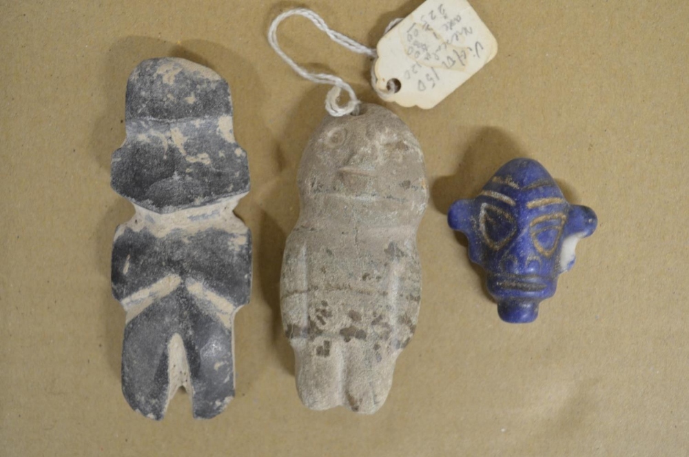 Collection of historical stone and clay figures and other items including a Pre BC Mayan figure, - Image 4 of 6