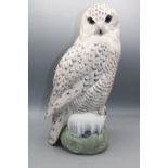 Large Royal Copenhagen figure of a Snowy Owl, numbered 1829, H40cm