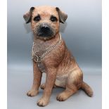 Border Fine Arts fireside dog, seated border terrier, H32cm