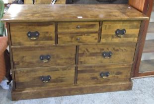 Laura Ashley side cabinet with an arrangement of eight drawers, on a skirted base, w127cm D44cm