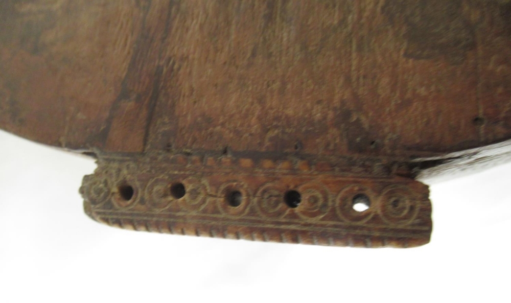 Old Veena/Sitar wood stock with carved design and some marquetry work, in need of work. (Victor Brox - Image 8 of 8