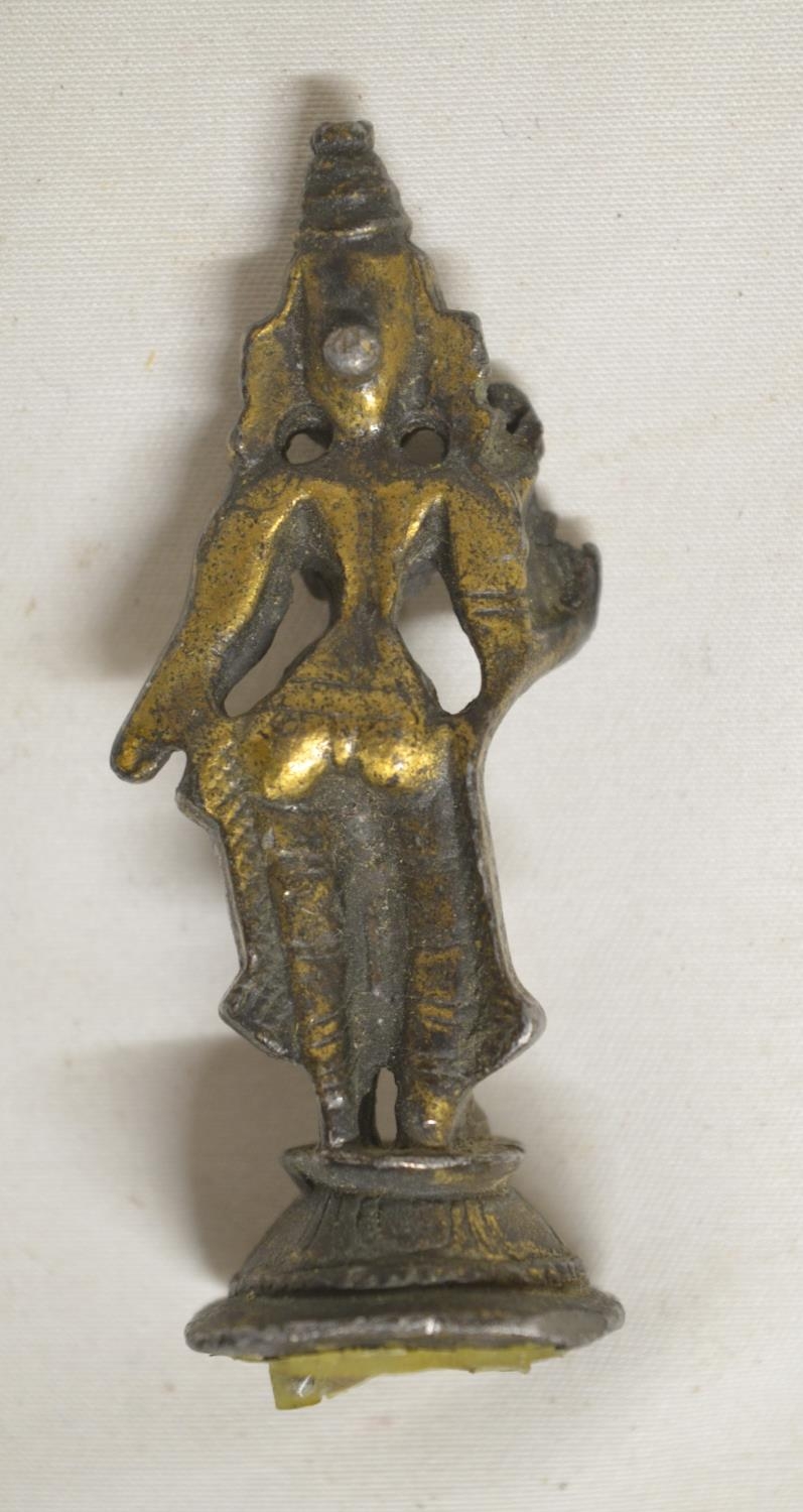 Small 18th/19th century solid metal figure of an Indian deity, H6.5cm (Victor Brox collection) - Image 2 of 2