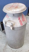 1950's Grundy aluminum Milk Churn, with lid, for Northern Dairies, H74cm, a collection of David