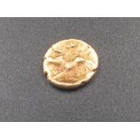 Celtic/Belgic Migration quarter gold stater, heavy wear to coin, (0.7g) (Victor Brox collection)