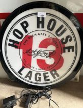 Open Gate Brewery Hop House Lager illuminated sign